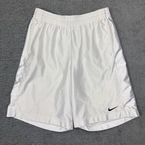 Vintage Nike Basketball Shorts Men's Large White Dazzle Silky Shiny Baggy Y2K‎